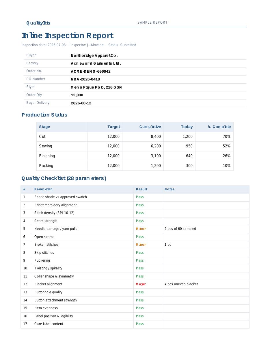 Inline Inspection Report — page 1 preview